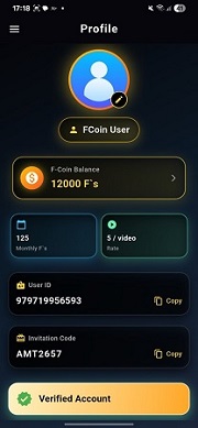 Fcoin Profile Screenshot